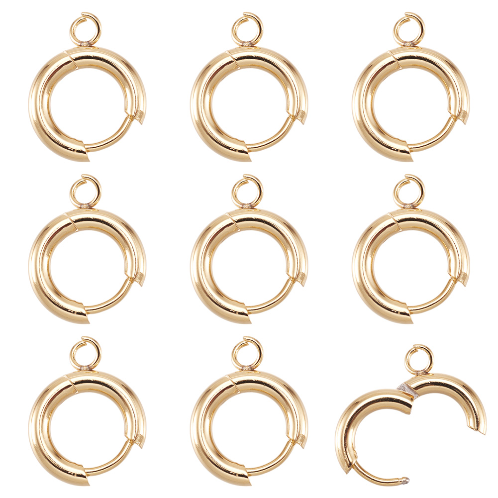 Jewelry Making Loops - 10pcs 201 Stainless Steel Huggie Earring