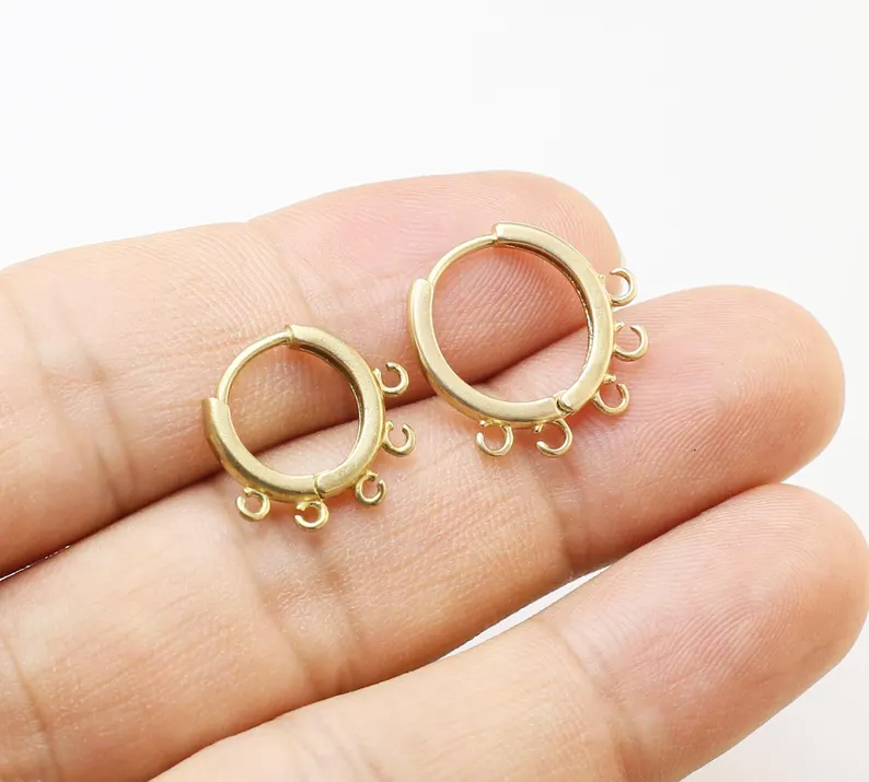 Jewelry Making Loops - 10pcs Brass Ear Hoops, Leverback Earring