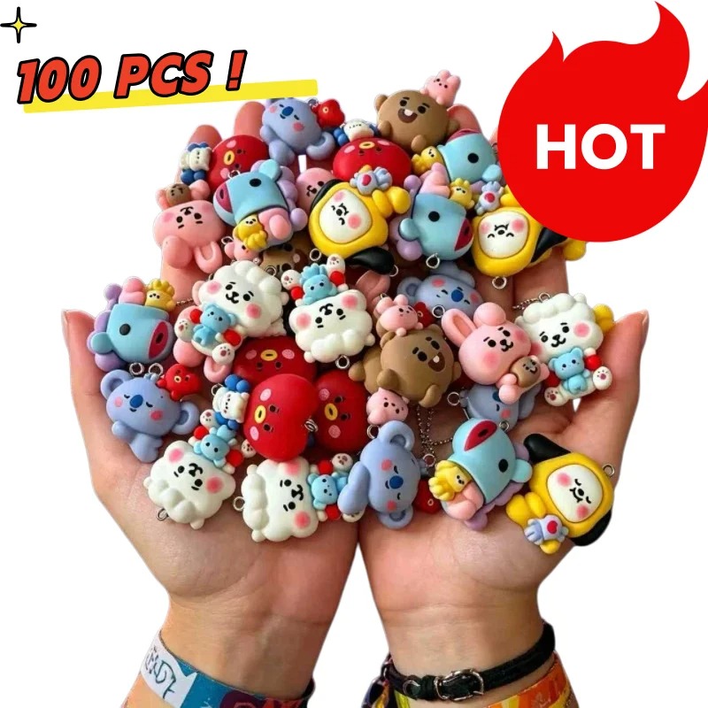 Jewelry Making Resin - 7pcs BT21 Resin Cartoon Charm DIY