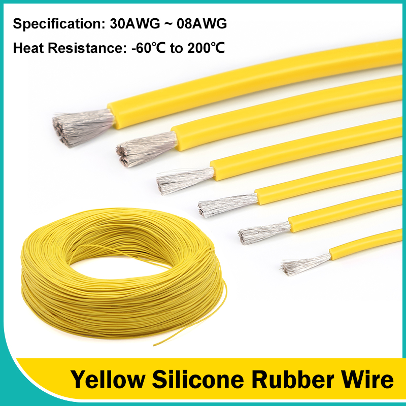 Yellow Soft Silicone Rubber Wi - Wire 22 Gauge Copper ulasan dan harga