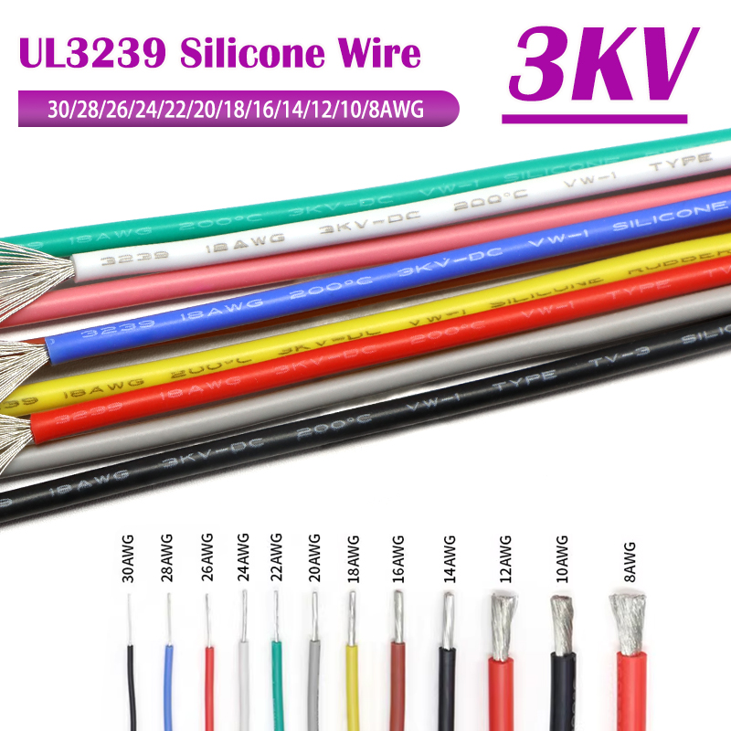 1/5M UL3239 Silicone Wire 3KV- - Wire 22 Gauge Copper ulasan dan harga