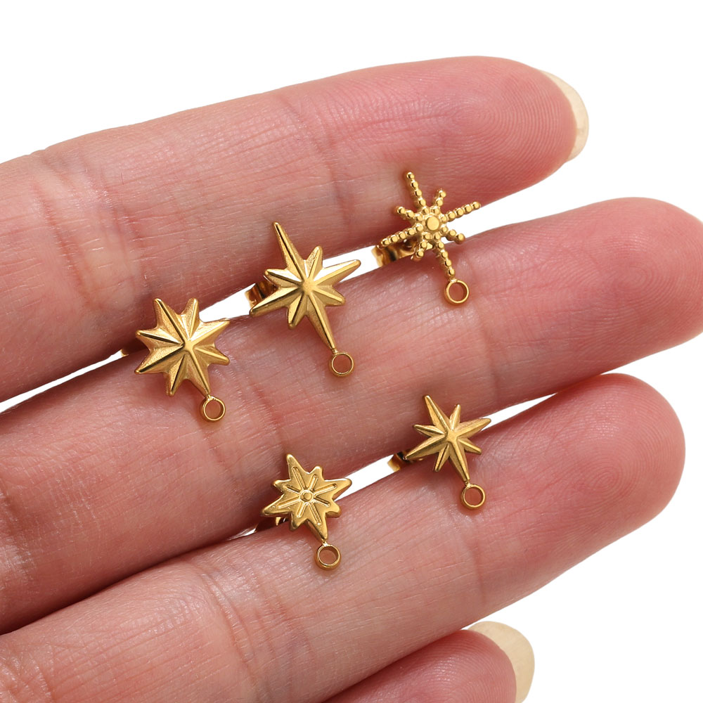 6pcs Stainless Steel Star Earr - Jewelry Making Techniques ulasan dan harga