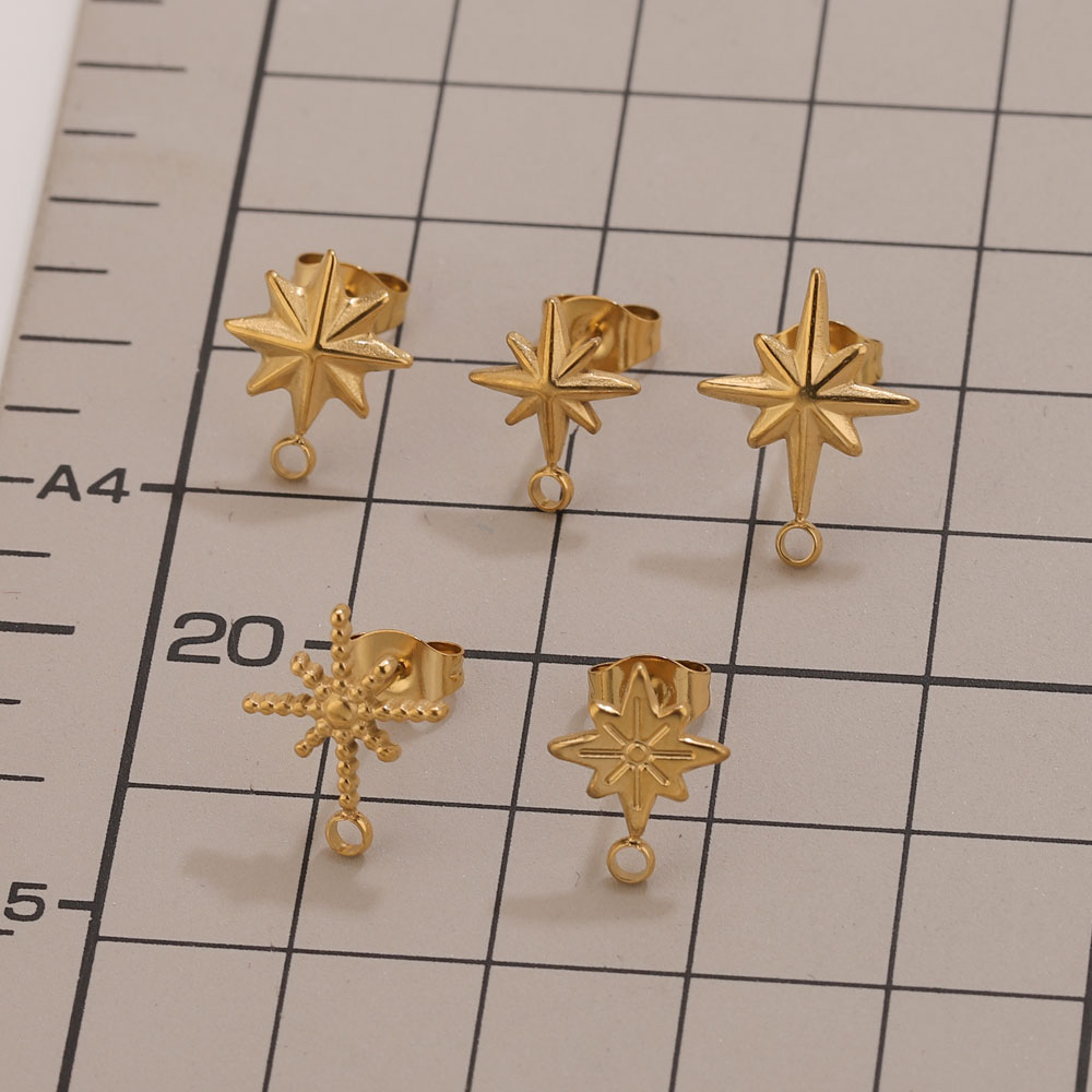 6pcs Stainless Steel Star Earr - Jewelry Making Techniques ulasan dan harga