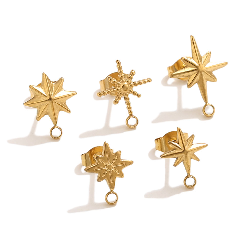 6pcs Stainless Steel Star Earr - Jewelry Making Techniques ulasan dan harga