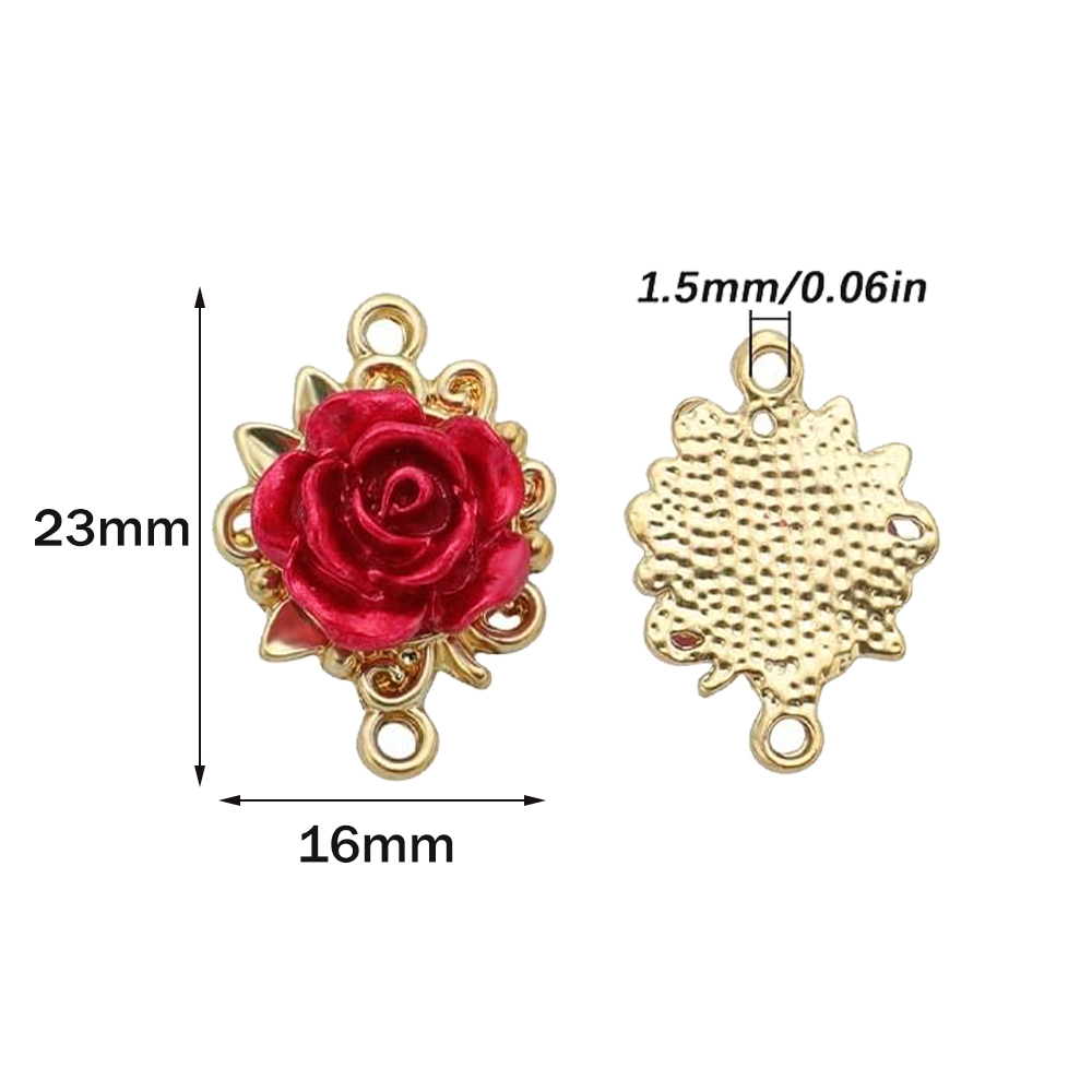 5/10pcs Rose Charms 3D Rose Fl - Jewelry Making Loops ulasan dan harga
