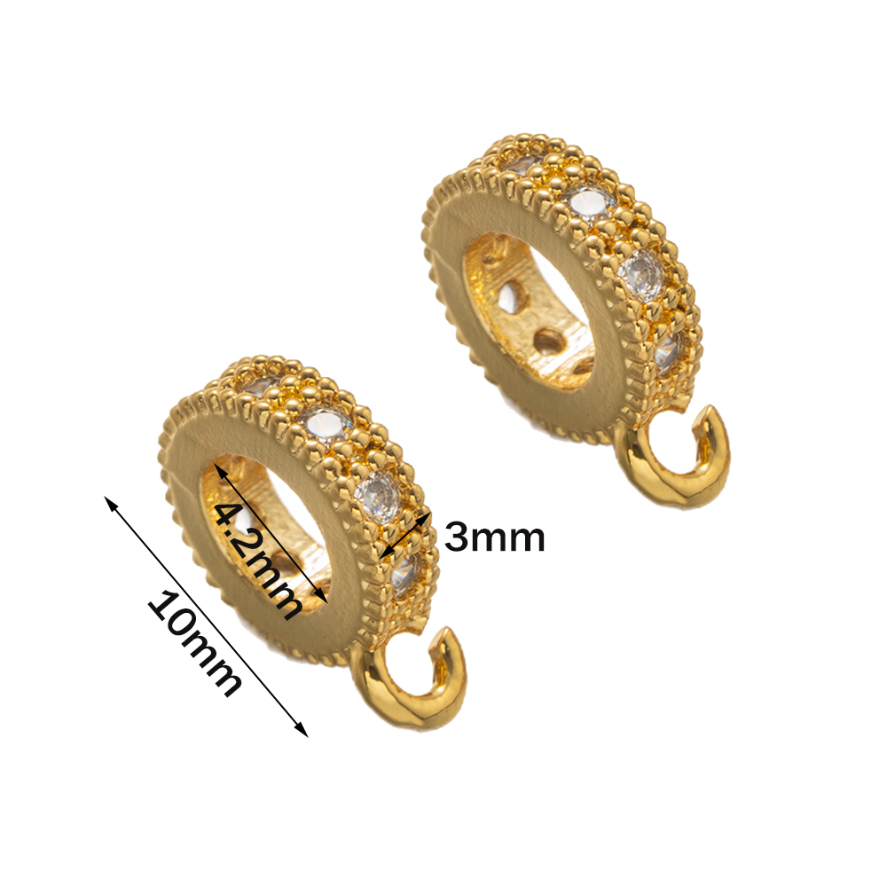 5pcs 18K Gold Plated Brass Zir - Jewelry Making Loops ulasan dan harga