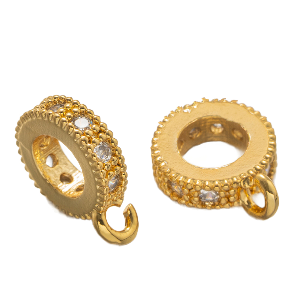 5pcs 18K Gold Plated Brass Zir - Jewelry Making Loops ulasan dan harga