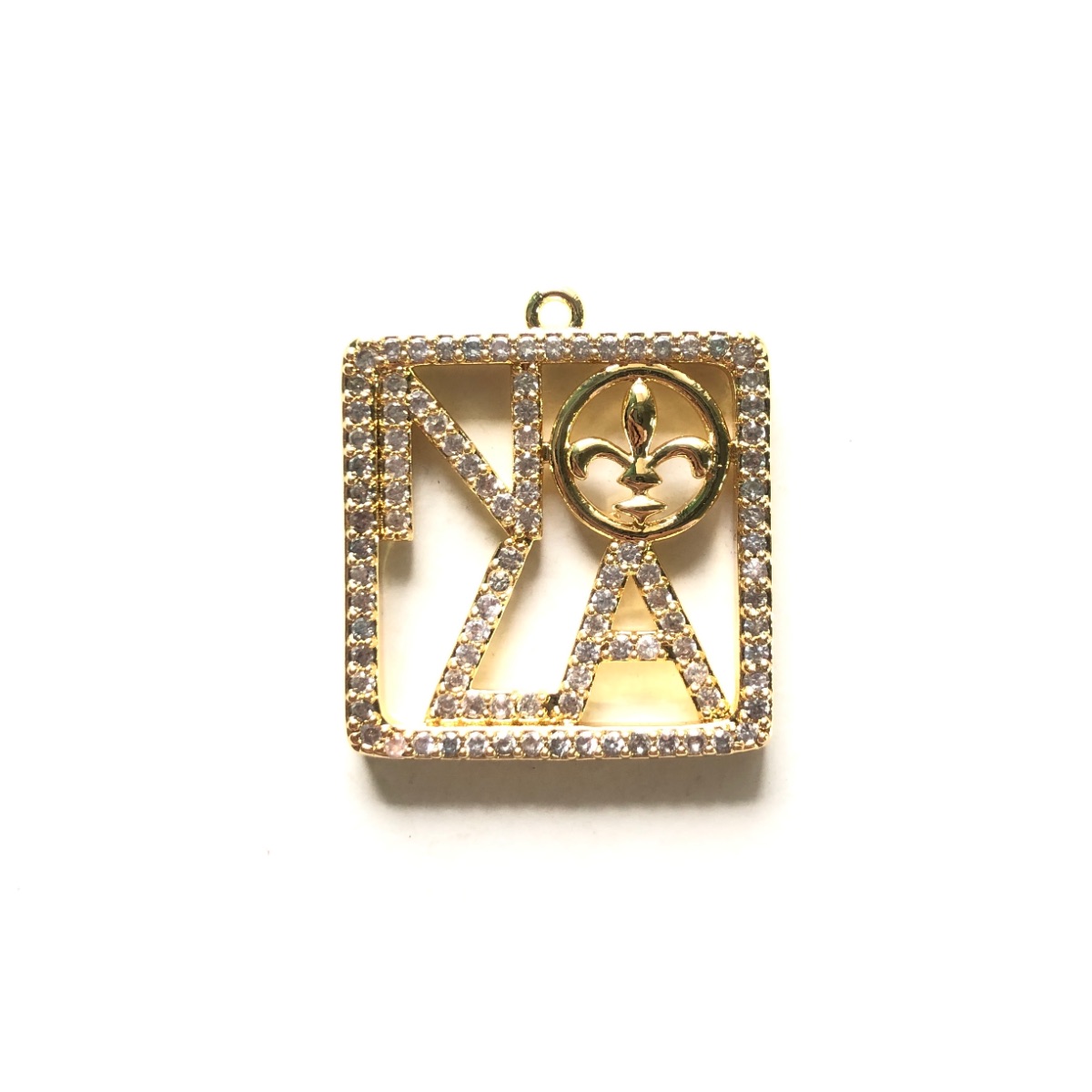 5pcs Zirconia Pave NOLA Fleur  - Jewelry Making New Orleans ulasan dan harga