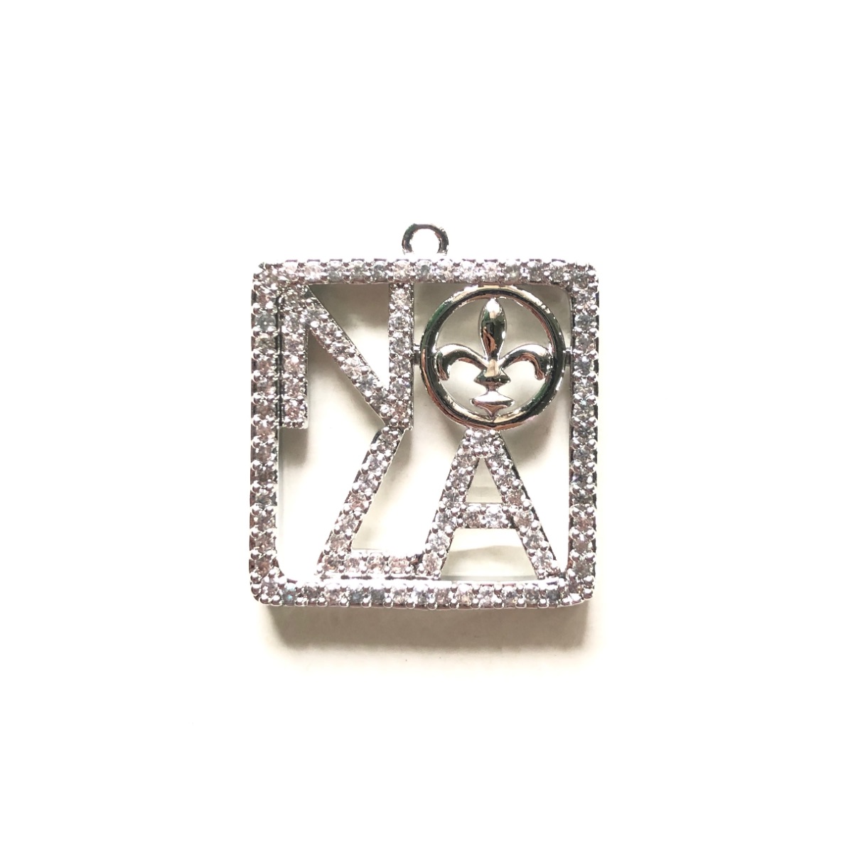 5pcs Zirconia Pave NOLA Fleur  - Jewelry Making New Orleans ulasan dan harga