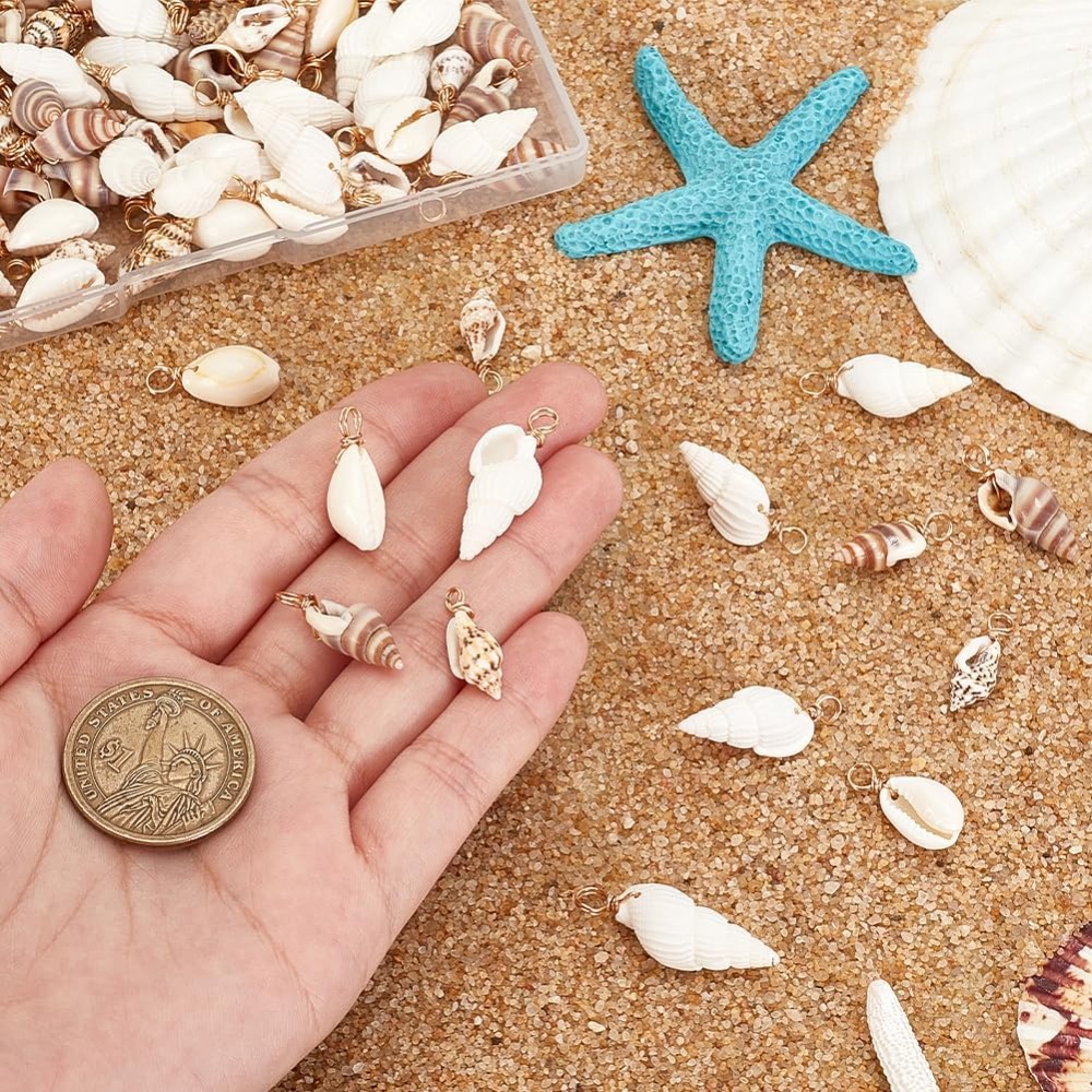 100pcs 4 Styles Natural Shell  - Jewelry Making Kit For Beginners ulasan dan harga