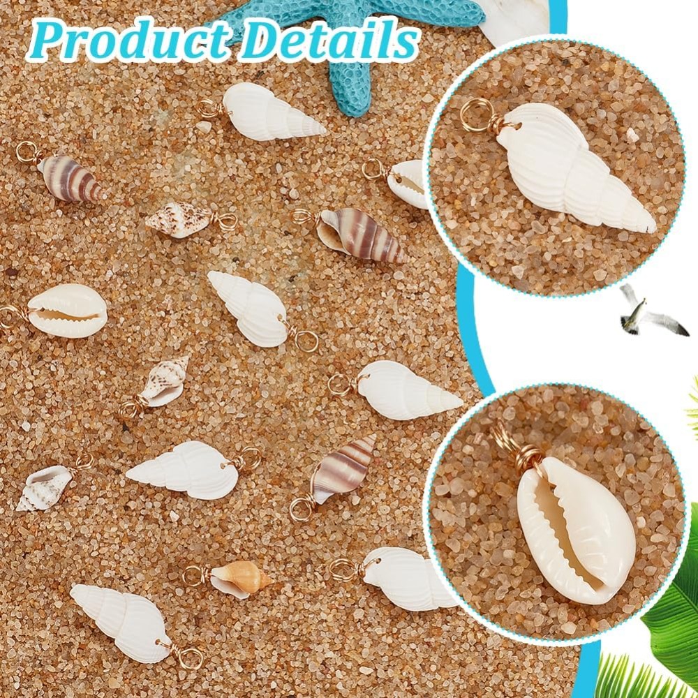 100pcs 4 Styles Natural Shell  - Jewelry Making Kit For Beginners ulasan dan harga