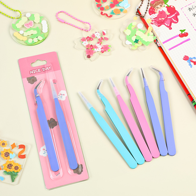 6pcs Tweezers Set - Angle and  - Jewelry Making Techniques ulasan dan harga