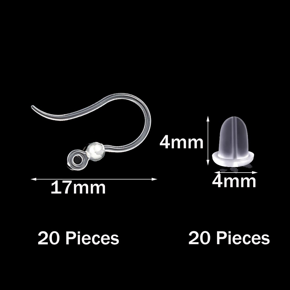 40pcs Clear Plastic Earring Ho - Jewelry Making Loops ulasan dan harga