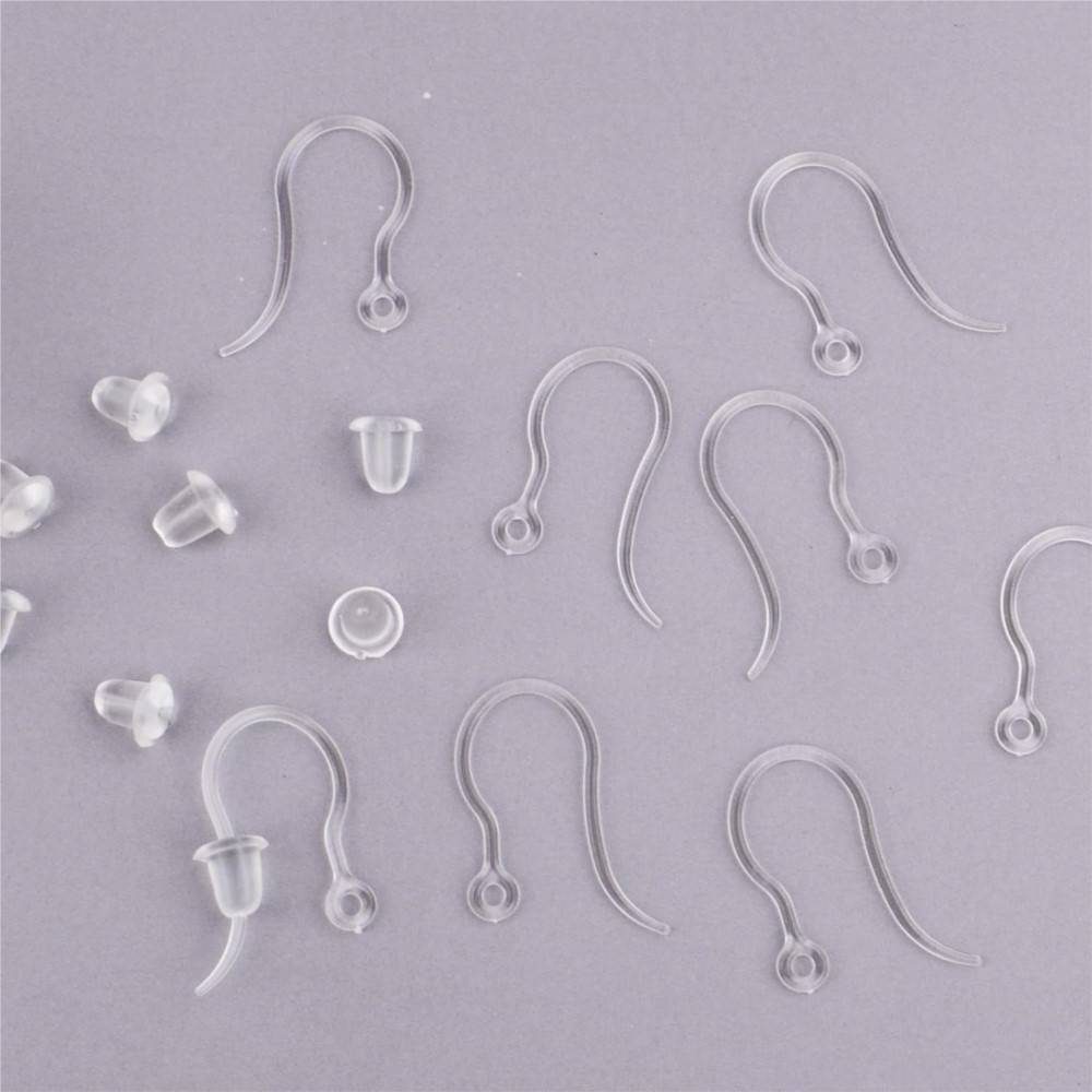 40pcs Clear Plastic Earring Ho - Jewelry Making Loops ulasan dan harga