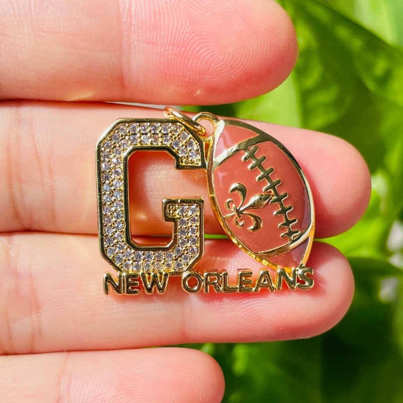 5pcs Micro Pave GO NEW ORLEANS - Jewelry Making New Orleans ulasan dan harga