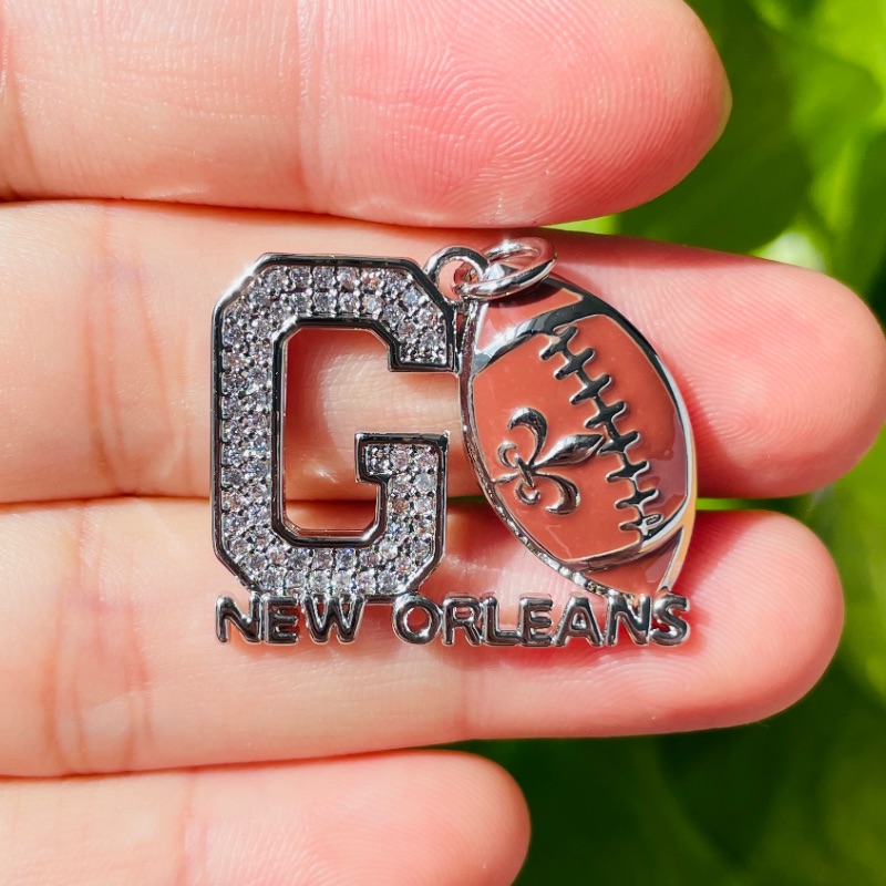 5pcs Micro Pave GO NEW ORLEANS - Jewelry Making New Orleans ulasan dan harga