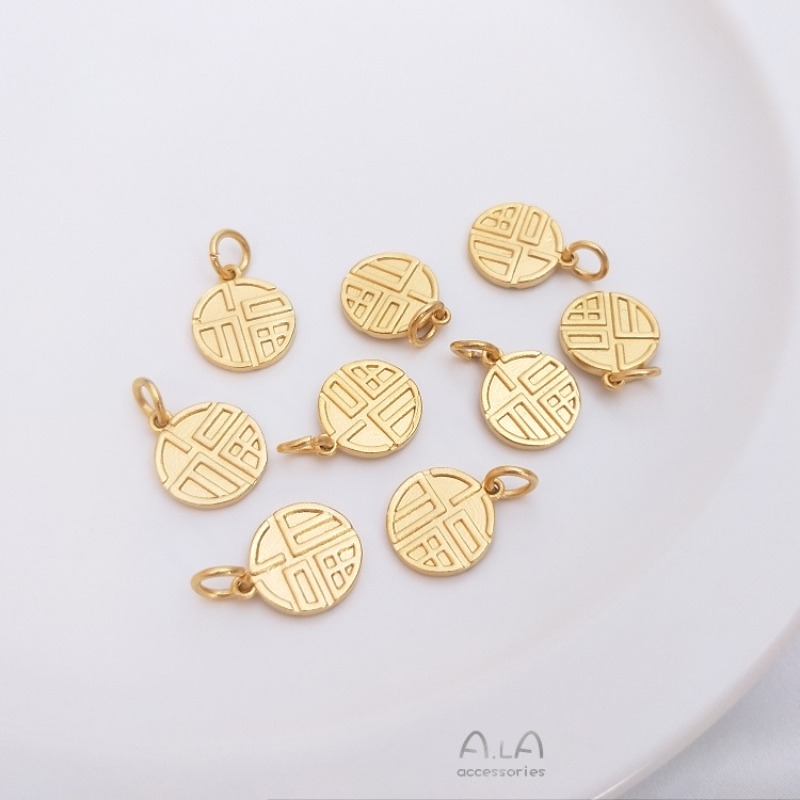 Vietnam Sand Gold Fu Character - Jewelry Making Vietnam ulasan dan harga