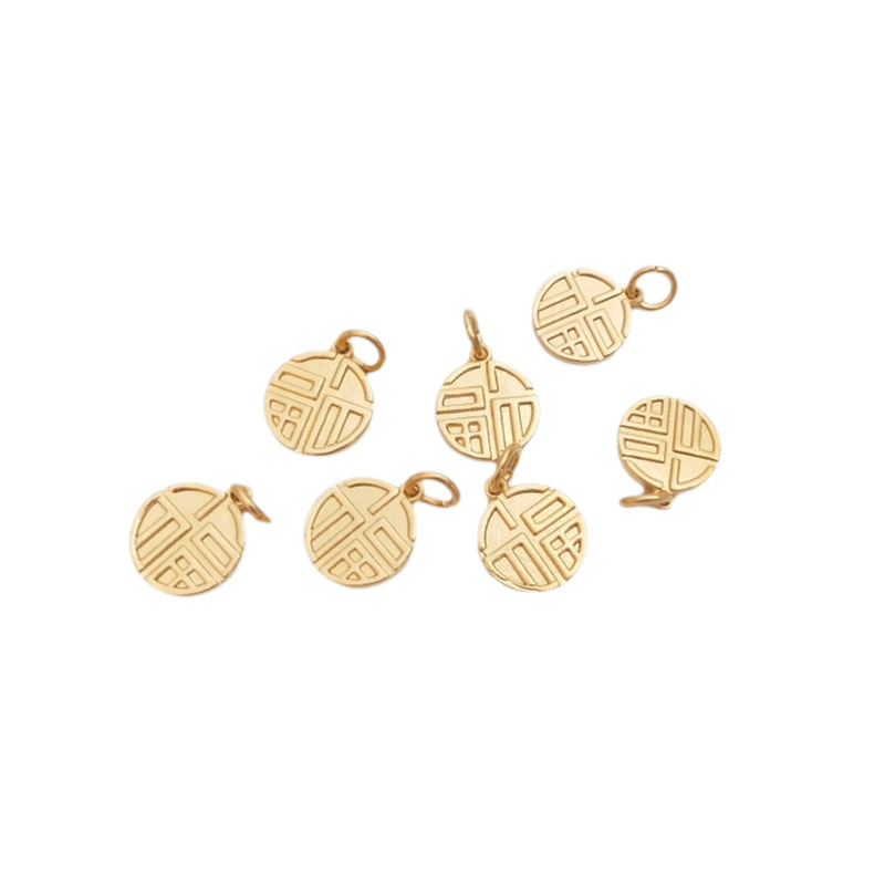 Vietnam Sand Gold Fu Character - Jewelry Making Vietnam ulasan dan harga