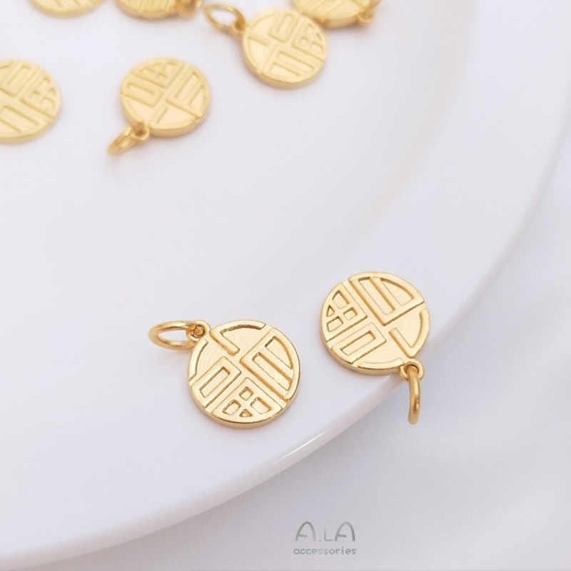 Vietnam Sand Gold Fu Character - Jewelry Making Vietnam ulasan dan harga