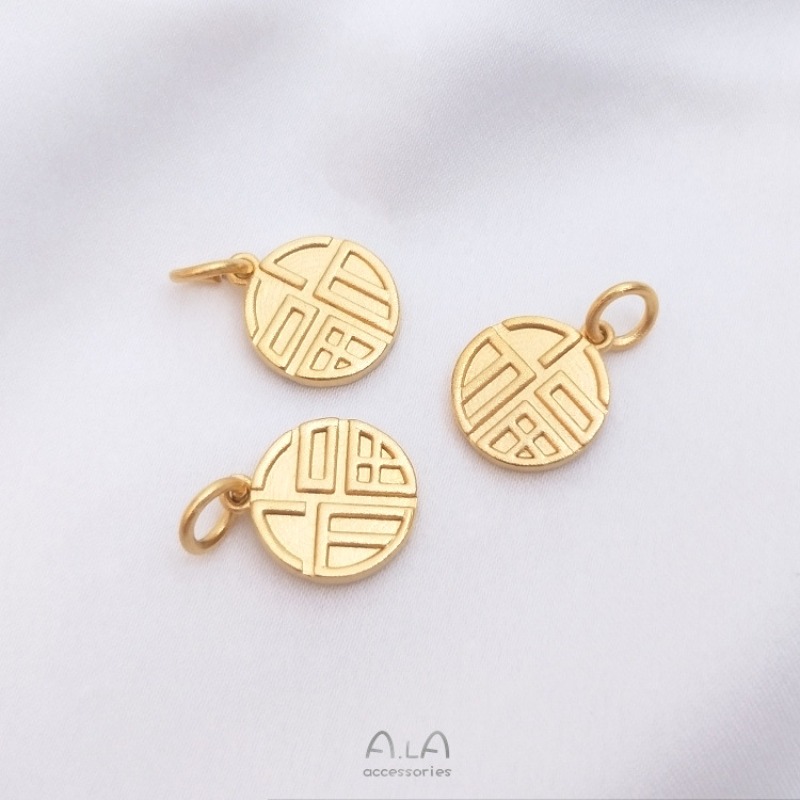 Vietnam Sand Gold Fu Character - Jewelry Making Vietnam ulasan dan harga
